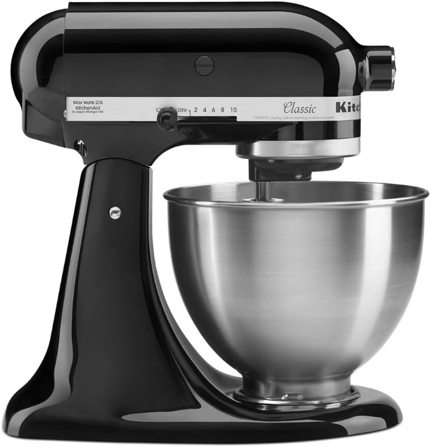 Crafting the Perfect Mix: The KitchenAid Classic Series 4.5 Quart Tilt-Head Stand Mixer K45SS in Onyx Black